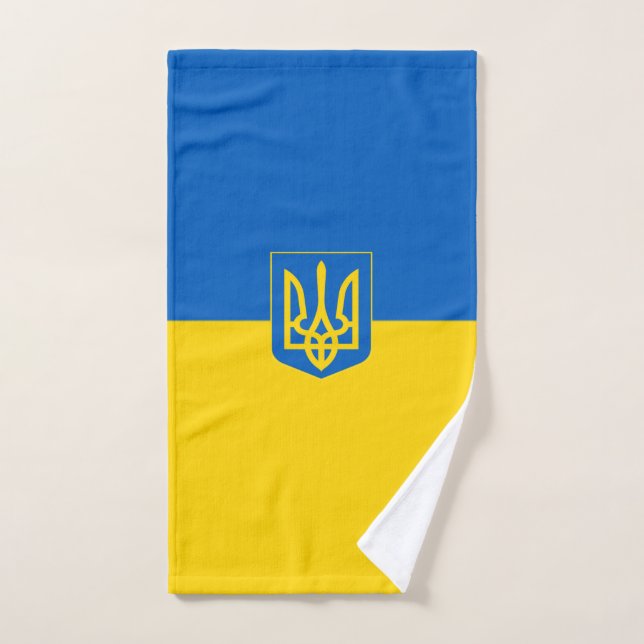 Drapeau ukrainien Armoiries (Serviette à main)