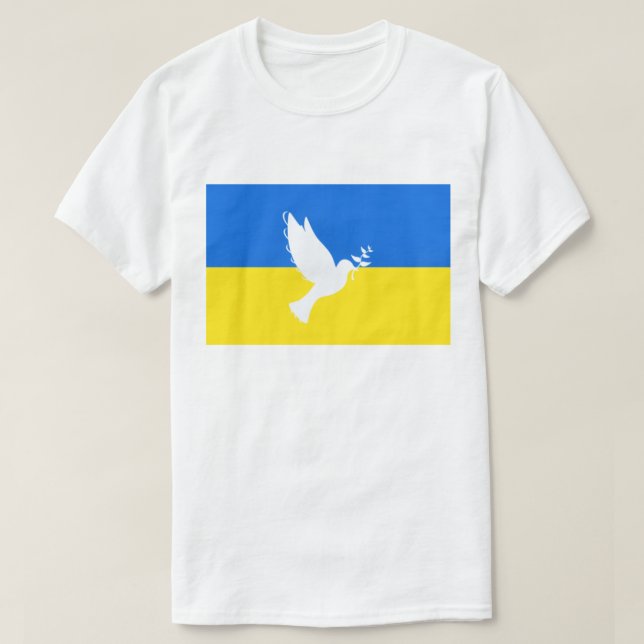 Drapeau ukrainien de la colombe de paix T-shirt Uk (Design devant)