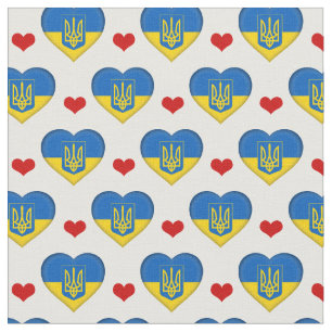Drapeau ukrainien et mode Coeur Rouge Tissu /Ukrai