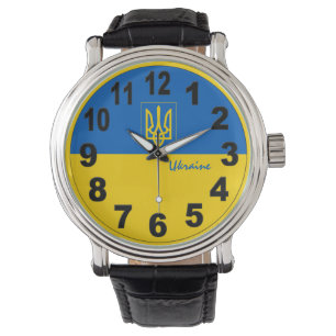 Drapeau ukrainien & montre Ukraine / Grand nombre