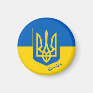 Drapeau ukrainien & Ukraine, aimant de fête