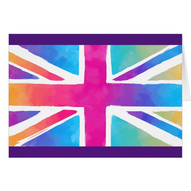 Drapeau Union Jack aux aquarelles vives (Devant horizontal)