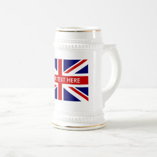 Drapeau Union Jack blanc bière stein mug