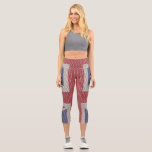 Drapeau Union Jack Motif de pêche Capri Leggings<br><div class="desc">motif de filets de pêche du pavillon Union Jack avec effet de peau arrière - plan Capri leggings</div>