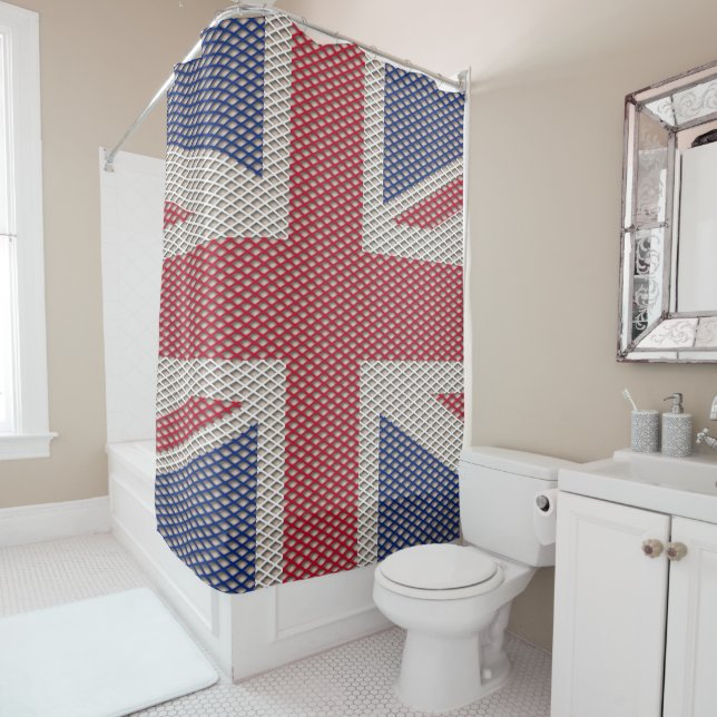 Drapeau Union Jack Motif rideau de douche (En situation)