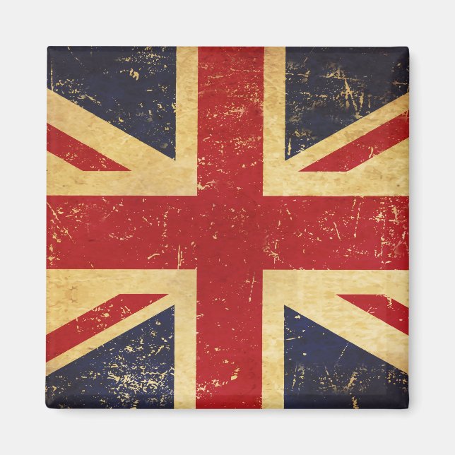 Drapeau Union Jack Vintage Grunge Magnet (Devant)