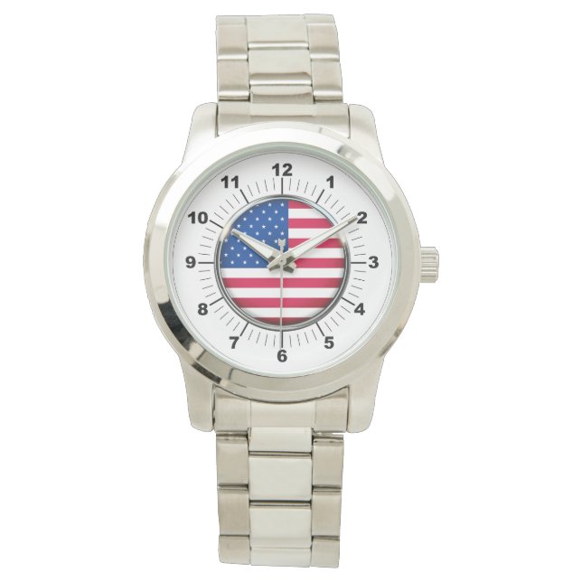 Drapeau US pour hommes Surdimensionné Montre Brace (devant)