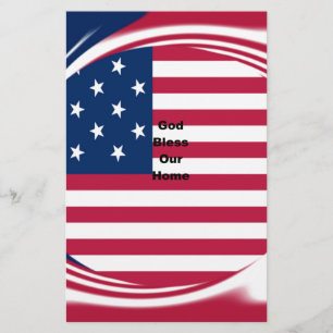 Drapeau USA avec Dieu Bénissez notre maison design