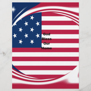 Drapeau USA avec Dieu Bénissez notre maison design