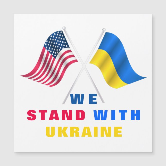 Drapeau USA - Drapeau Ukraine - Nous Sommes Avec L (Devant)