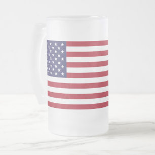 Drapeau Usa Frosted 16 oz de verre givré Mug