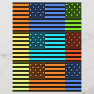 Drapeau USA multicolore à damiers vectoriel art mo