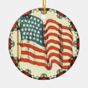 Drapeau vintage américain ornement de Noël