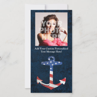 Drapeau vintage américain patriotique Ancre Nautiq
