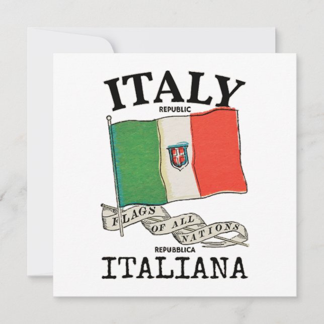Drapeau vintage du pays Italie (Devant)
