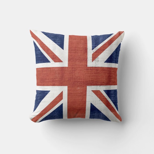 Drapeau vintage Royaume-Uni Coussin #2 (Recto)
