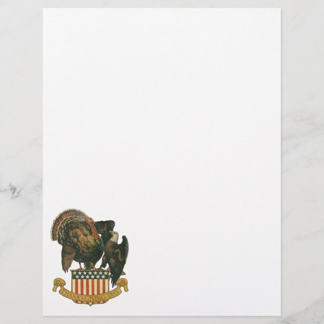 Drapeau vintage Thanksgiving Turquie, Aigle, Drape (Devant)