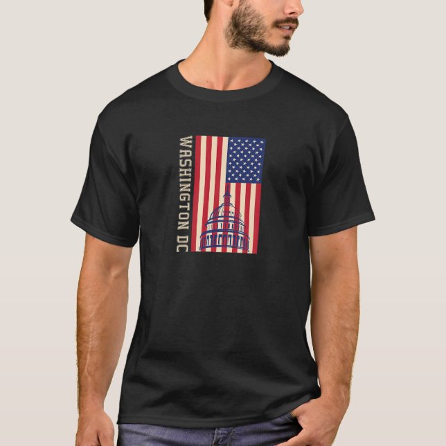 Drapeau Washington DC des États-Unis T-shirt (Devant)