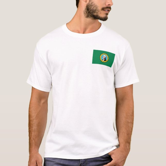 Drapeau Washington + T-shirt Carte (Devant)