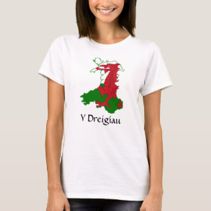 Drapeau Y Dreigiau Carte du T-shirt au Pays de Gal
