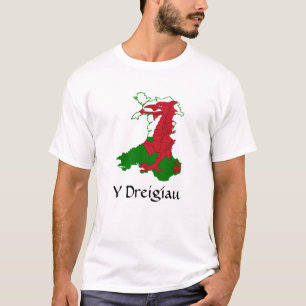 Drapeau Y Dreigiau Carte du T-shirt au Pays de Gal