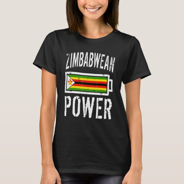 Drapeau Zimbabwe T-Shirt Zimbabwe Power Battery Pr (Devant)