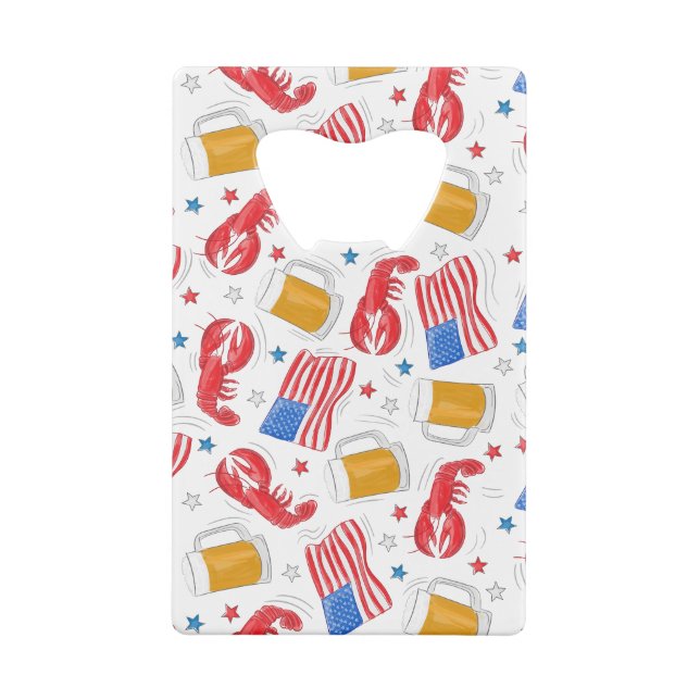 Drapeaux américains patriotiques Lobsters Bières É (Dos)
