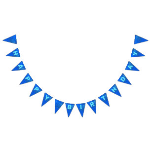 Drapeaux bleuis d'étamine de joyeux anniversaire