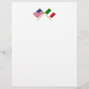 Drapeaux croisés États-Unis et Italie