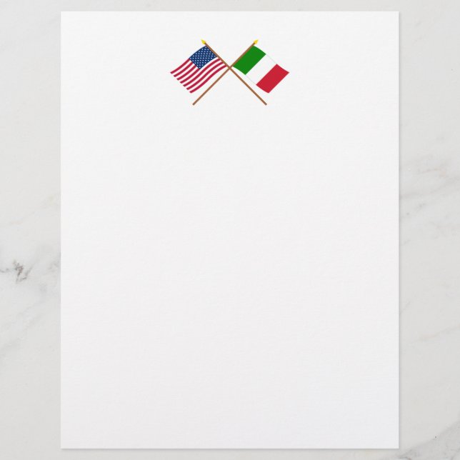 Drapeaux croisés États-Unis et Italie (Devant)