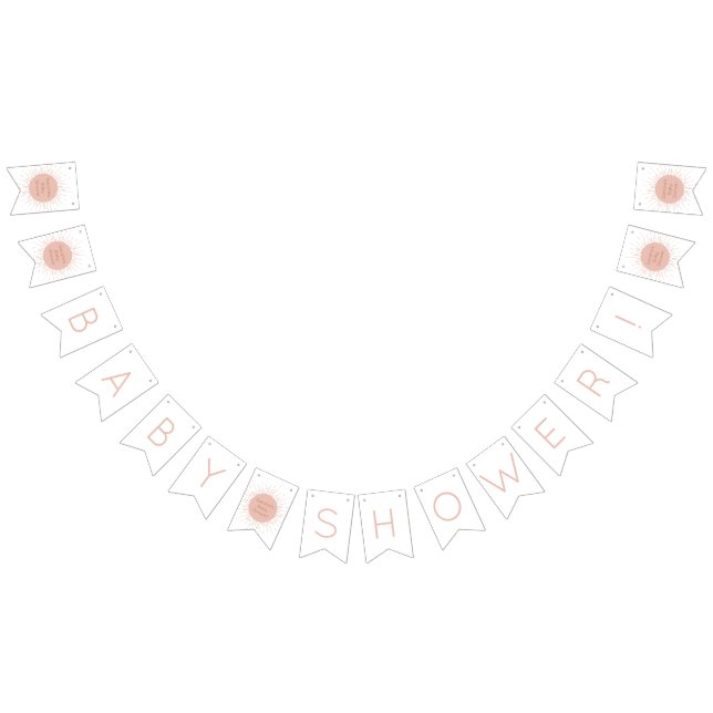 Drapeaux de Baby shower solaire Boho rose (Tout)