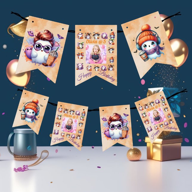 Drapeaux de Bunch Ghost pour enfants Anniversaire (Créateur téléchargé)