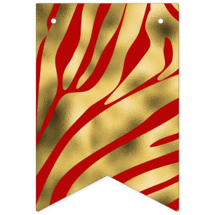 Drapeaux de Bunch Zèbre Rouge et Or