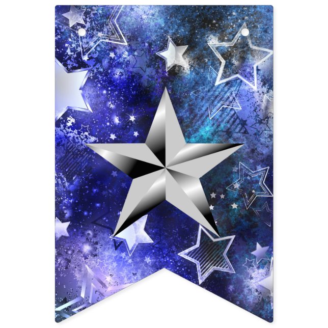 Drapeaux de Bunting Festive Silver Star (Premier drapeau)