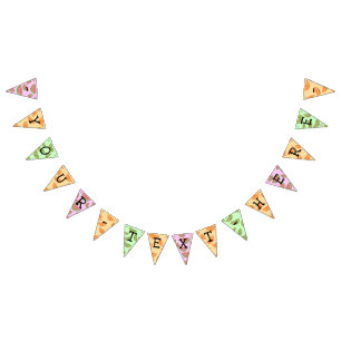 Drapeaux de Bunting Fruit Personnalisables Kawaii