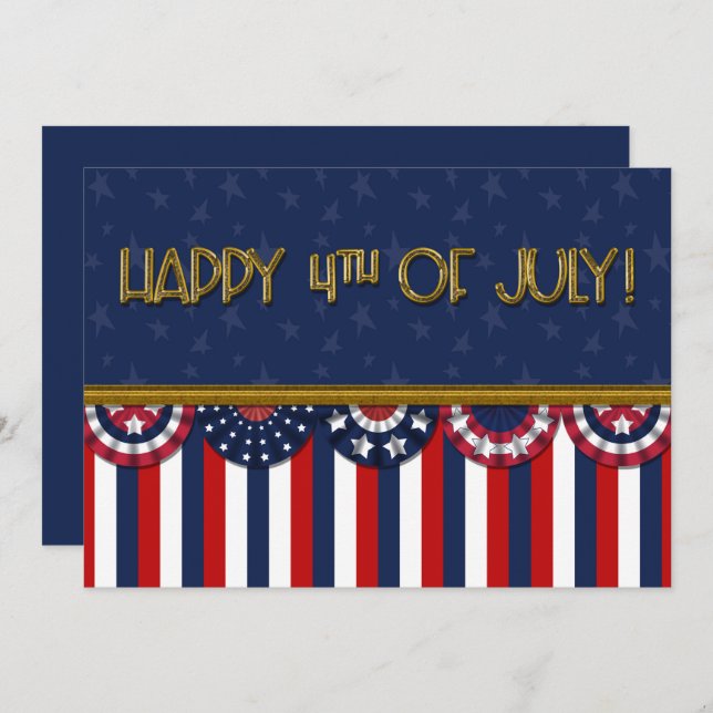 Drapeaux de Bunting Patriotique Happy 4 juillet (Devant / Derrière)