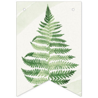 Drapeaux de décoration de mariage à la fougère ver
