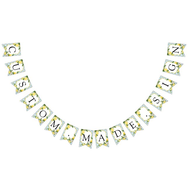 Drapeaux de fanions de texte personnalisé Citron V (Tout)