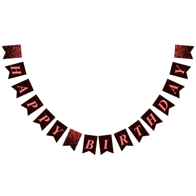 Drapeaux de fete d'anniversaire confettis rouges e (Tout)