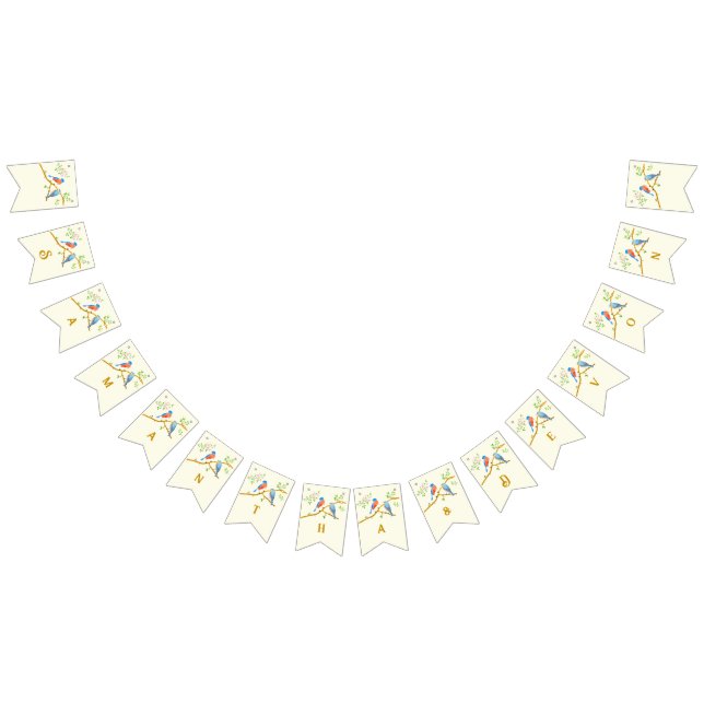 Drapeaux de fêtes de mariage de merles bleus (Tout)