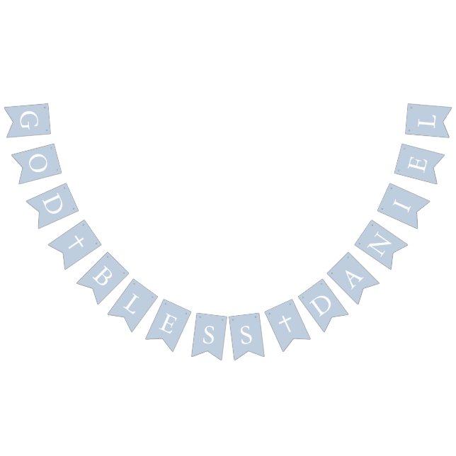 Drapeaux de guirlande de baptême garçon bleu pouss (Tout)