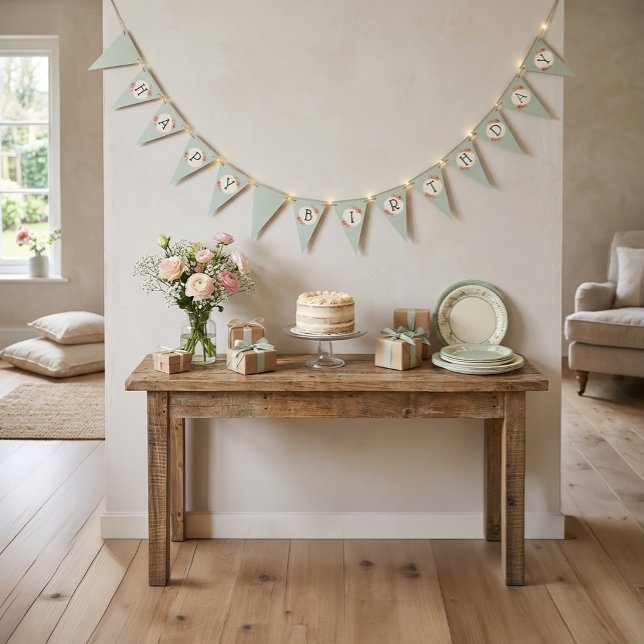 Drapeaux de guirlande de cadre de roses shabby chi (Créateur téléchargé)