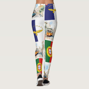 Drapeaux de Leggings avec Portugal et Açores