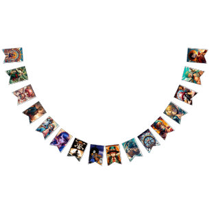 Drapeaux de tassement d'une pièce pour la fête