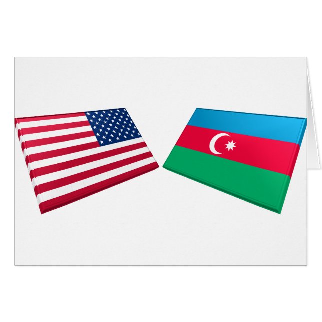 Drapeaux des USA et de l'Azerbaïdjan (Devant horizontal)