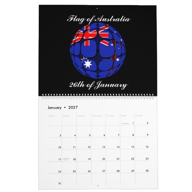 Drapeaux du calendrier mural du monde 2015 (Jan 2027)