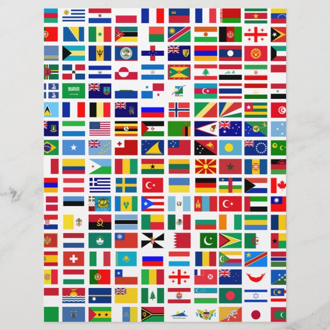 drapeaux du monde contre blanc (Devant)