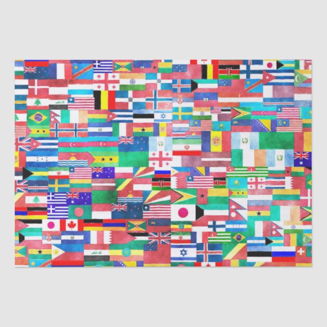 drapeaux du monde papier de soie (Recto)