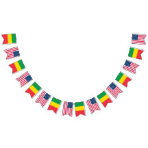 Drapeaux éthiopiens et américains côte à côte