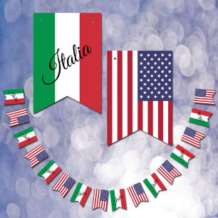 Drapeaux italiens américains, bannières Party Ital